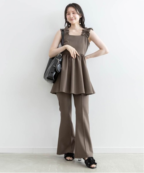 RANDA（ランダ）の「プリーツフラワーミュールサンダル（サンダル・レディース・グレー/アイボリー/ブラック・M/L/S/LL）」の11枚目の写真