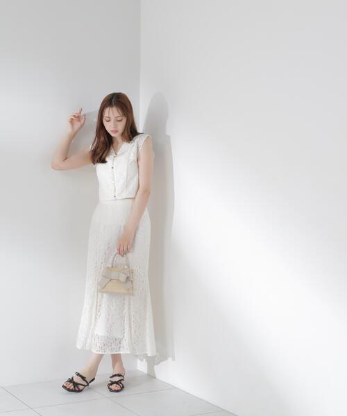 PROPORTION BODY DRESSING(プロポーションボディドレッシング)の「【加藤栞さん着用】<セットアップ対応>衿付きレースブラウス / 1216110404(シャツ/ブラウス・レディース・ピンク/ホワイト系その他/ネイビー・FREE)」の6枚目の写真