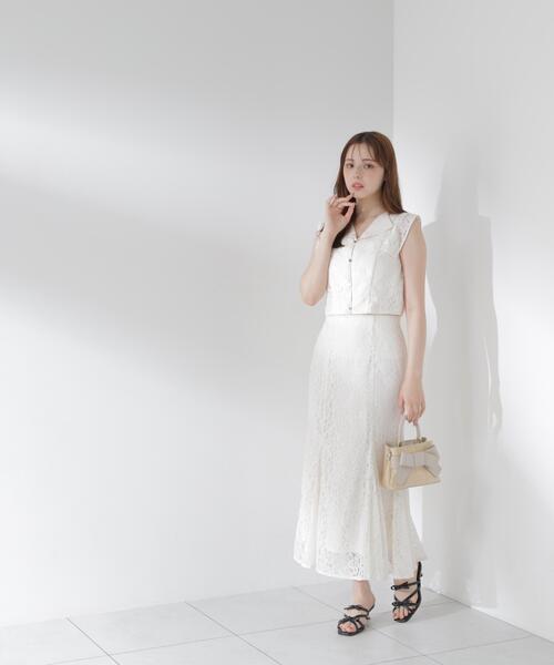 PROPORTION BODY DRESSING(プロポーションボディドレッシング)の「【加藤栞さん着用】<セットアップ対応>衿付きレースブラウス / 1216110404(シャツ/ブラウス・レディース・ピンク/ホワイト系その他/ネイビー・FREE)」の7枚目の写真