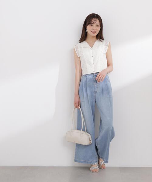 PROPORTION BODY DRESSING（プロポーションボディドレッシング）の「＜セットアップ対応＞衿付きレースブラウス / 1216110404（シャツ/ブラウス・レディース・ピンク/ホワイト系その他/ネイビー・FREE）」の7枚目の写真