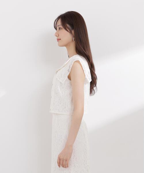 PROPORTION BODY DRESSING（プロポーションボディドレッシング）の「＜セットアップ対応＞衿付きレースブラウス / 1216110404（シャツ/ブラウス・レディース・ピンク/ホワイト系その他/ネイビー・FREE）」の10枚目の写真