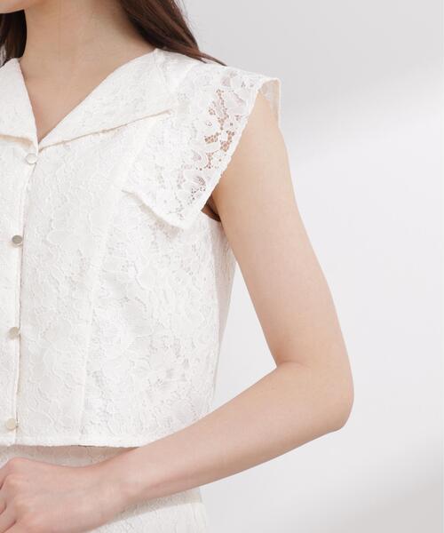 PROPORTION BODY DRESSING（プロポーションボディドレッシング）の「＜セットアップ対応＞衿付きレースブラウス / 1216110404（シャツ/ブラウス・レディース・ピンク/ホワイト系その他/ネイビー・FREE）」の12枚目の写真