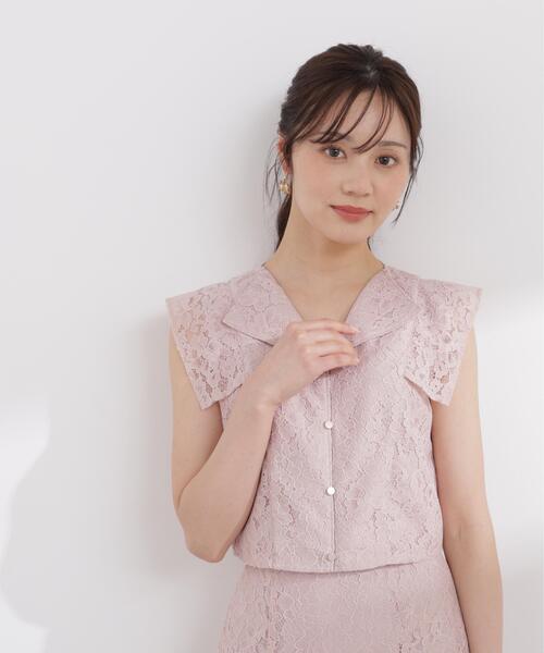 PROPORTION BODY DRESSING（プロポーションボディドレッシング）の「＜セットアップ対応＞衿付きレースブラウス / 1216110404（シャツ/ブラウス・レディース・ピンク/ホワイト系その他/ネイビー・FREE）」の14枚目の写真