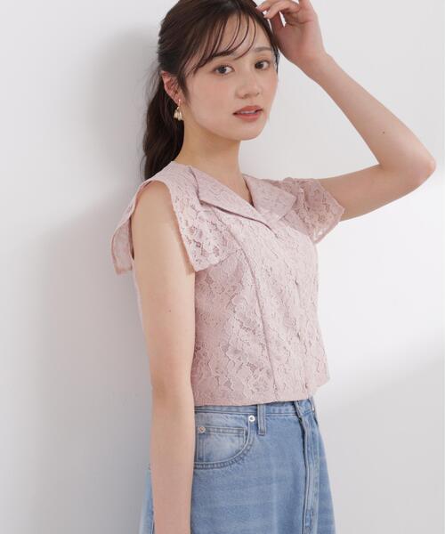 PROPORTION BODY DRESSING（プロポーションボディドレッシング）の「＜セットアップ対応＞衿付きレースブラウス / 1216110404（シャツ/ブラウス・レディース・ピンク/ホワイト系その他/ネイビー・FREE）」の17枚目の写真
