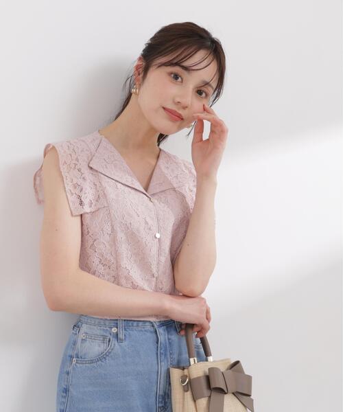 PROPORTION BODY DRESSING（プロポーションボディドレッシング）の「＜セットアップ対応＞衿付きレースブラウス / 1216110404（シャツ/ブラウス・レディース・ピンク/ホワイト系その他/ネイビー・FREE）」の18枚目の写真