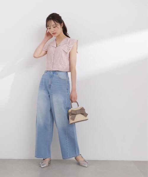 PROPORTION BODY DRESSING（プロポーションボディドレッシング）の「＜セットアップ対応＞衿付きレースブラウス / 1216110404（シャツ/ブラウス・レディース・ピンク/ホワイト系その他/ネイビー・FREE）」の19枚目の写真