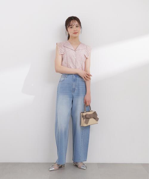 PROPORTION BODY DRESSING（プロポーションボディドレッシング）の「＜セットアップ対応＞衿付きレースブラウス / 1216110404（シャツ/ブラウス・レディース・ピンク/ホワイト系その他/ネイビー・FREE）」の20枚目の写真