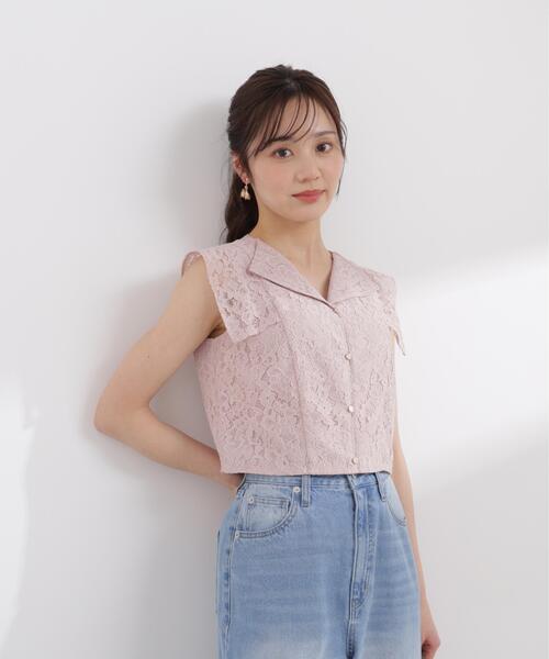 PROPORTION BODY DRESSING（プロポーションボディドレッシング）の「＜セットアップ対応＞衿付きレースブラウス / 1216110404（シャツ/ブラウス・レディース・ピンク/ホワイト系その他/ネイビー・FREE）」の21枚目の写真