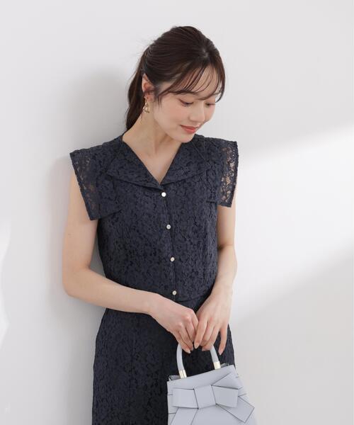 PROPORTION BODY DRESSING（プロポーションボディドレッシング）の「＜セットアップ対応＞衿付きレースブラウス / 1216110404（シャツ/ブラウス・レディース・ピンク/ホワイト系その他/ネイビー・FREE）」の22枚目の写真