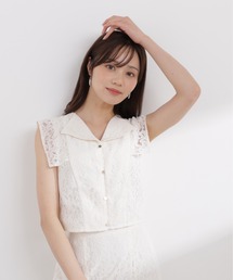 PROPORTION BODY DRESSING | ＜セットアップ対応＞衿付きレースブラウス / 1216110404(シャツ/ブラウス)
