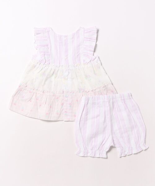 SLAP SLIP BABY（スラップスリップベビー）の「【お揃い】切り替えティアードワンピースブルマ付きセットアップベビー(70~80cm)（その他ベビーウェア・キッズ・イエロー系その他/パープル系その他・FREE）」の3枚目の写真
