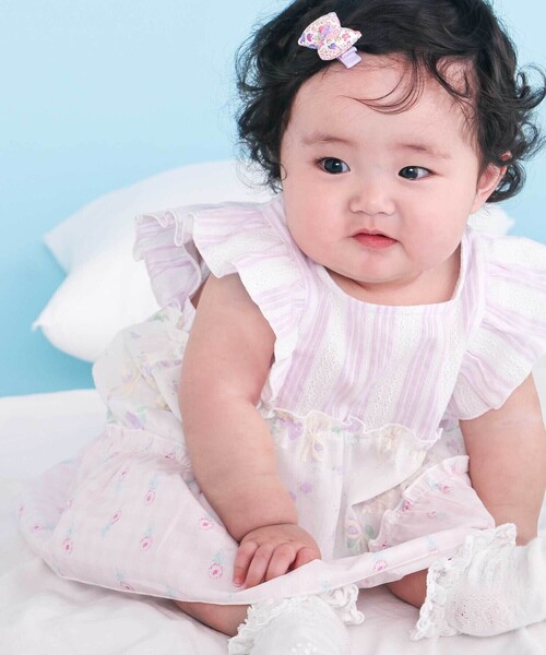 SLAP SLIP BABY（スラップスリップベビー）の「【お揃い】切り替えティアードワンピースブルマ付きセットアップベビー(70~80cm)（その他ベビーウェア・キッズ・イエロー系その他/パープル系その他・FREE）」の4枚目の写真