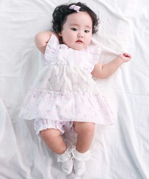SLAP SLIP BABY（スラップスリップベビー）の「【お揃い】切り替えティアードワンピースブルマ付きセットアップベビー(70~80cm)（その他ベビーウェア）」