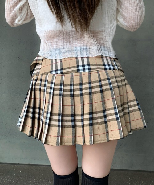 VEILA(ヴェイラ)の「チェック柄プリーツスカート(スカート・レディース・カーキ/ブラック・S/M/L)」の17枚目の写真