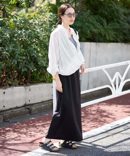 SLOBE IENA(スローブイエナ)の「リネンコットンカシュクールシャツ(シャツ/ブラウス・レディース・ネイビー/ベージュ/ピンク/ホワイト・FREE)」の12枚目の写真