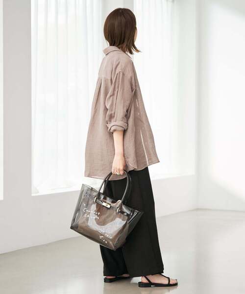 SLOBE IENA(スローブイエナ)の「リネンコットンカシュクールシャツ(シャツ/ブラウス・レディース・ネイビー/ベージュ/ピンク/ホワイト・FREE)」の17枚目の写真