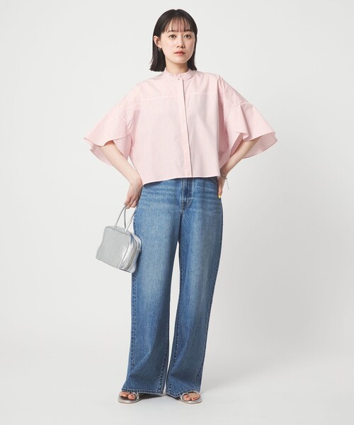 green label relaxing(グリーンレーベルリラクシング)の「フレアスリーブ ブラウス 接触冷感(シャツ/ブラウス・レディース・ブラック/ホワイト/その他5/その他1・FREE)」の9枚目の写真