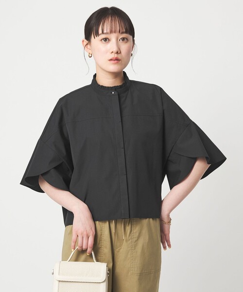グリーンレーベルリラクシング　フレアスリーブブラウス　 ブラウス　ブラック UNITED ARROWS green label relaxing - グリーンレーベルリラクシング