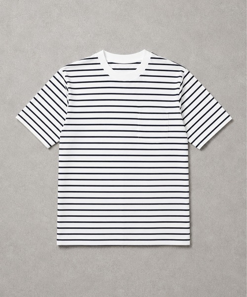 ZIP FIVE(ジップファイブ)の「高密度編み USAコットン 100% 天竺ポケット付き半袖無地プレーンTシャツ &ボーダーTシャツ(Tシャツ/カットソー・メンズ・ホワイト系/ブラック/グレー系/ブルー/グレー/オフホワイト/ブラック系/イエロー/レッド/ブラウン/ホワイト系1・X-LARGE/LARGE/MEDIUM)」の4枚目の写真