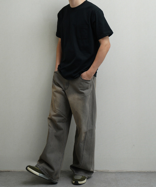 ZIP FIVE(ジップファイブ)の「高密度編み USAコットン 100% 天竺ポケット付き半袖無地プレーンTシャツ &ボーダーTシャツ(Tシャツ/カットソー・メンズ・ホワイト系/ブラック/グレー系/ブルー/グレー/オフホワイト/ブラック系/イエロー/レッド/ブラウン/ホワイト系1・X-LARGE/LARGE/MEDIUM)」の21枚目の写真