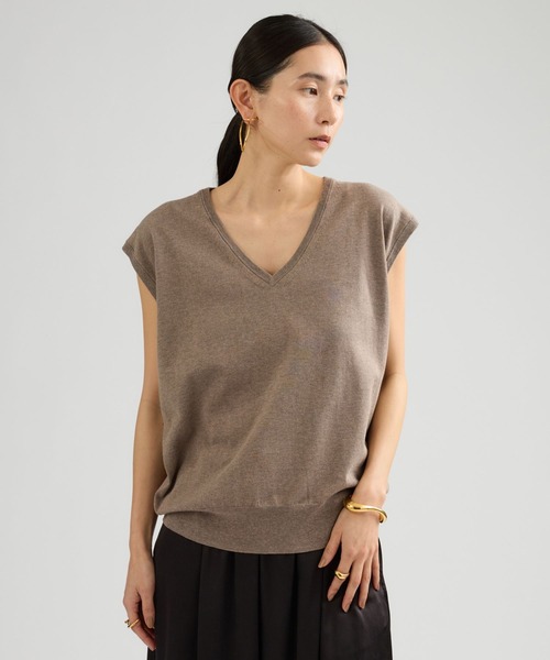 Chaos（カオス）の「Chaos(カオス)/ ◇3/4坪田あさみさんIGLIVE紹介アイテム◇チュルリーニット（ニット/セーター・レディース・チャコールグレー/モカ・FREE）」の2枚目の写真