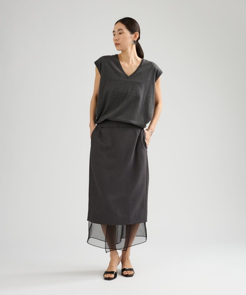 Chaos（カオス）の「Chaos(カオス)/ ◇3/4坪田あさみさんIGLIVE紹介アイテム◇チュルリーニット（ニット/セーター・レディース・チャコールグレー/モカ・FREE）」の6枚目の写真