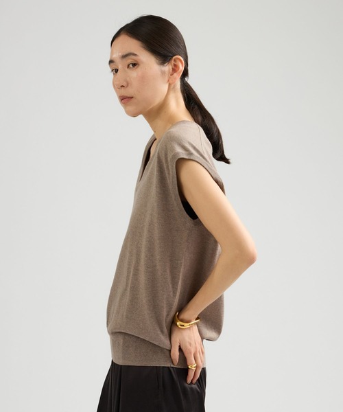 Chaos（カオス）の「Chaos(カオス)/ ◇3/4坪田あさみさんIGLIVE紹介アイテム◇チュルリーニット（ニット/セーター・レディース・チャコールグレー/モカ・FREE）」の10枚目の写真