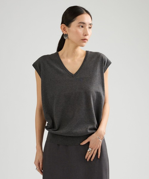 Chaos（カオス）の「Chaos(カオス)/ ◇3/4坪田あさみさんIGLIVE紹介アイテム◇チュルリーニット（ニット/セーター・レディース・チャコールグレー/モカ・FREE）」の3枚目の写真