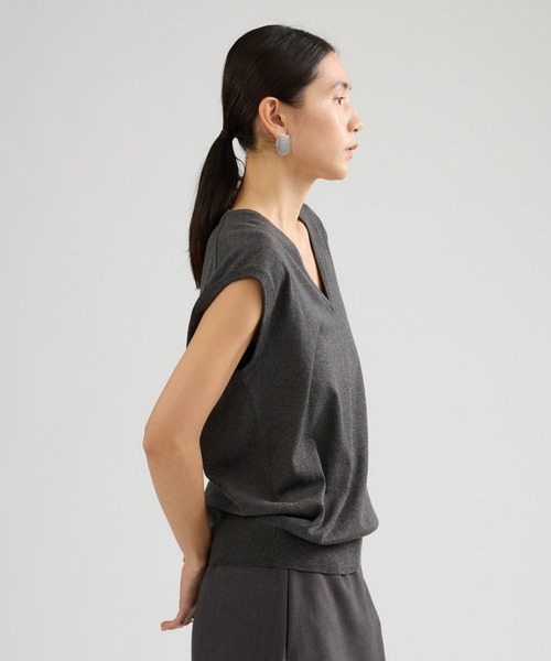 Chaos（カオス）の「Chaos(カオス)/ ◇3/4坪田あさみさんIGLIVE紹介アイテム◇チュルリーニット（ニット/セーター・レディース・チャコールグレー/モカ・FREE）」の4枚目の写真