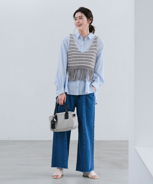 LAKOLE（ラコレ）の「カットオフワイドデニムパンツ / 659840（デニムパンツ・レディース・ブラック/インディゴブルー/ベージュ・LARGE/MEDIUM）」の4枚目の写真