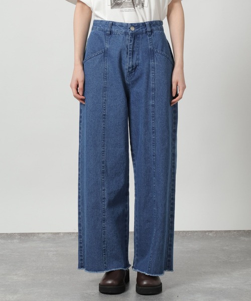 LAKOLE（ラコレ）の「カットオフワイドデニムパンツ / 659840（デニムパンツ・レディース・ブラック/インディゴブルー/ベージュ・LARGE/MEDIUM）」の21枚目の写真