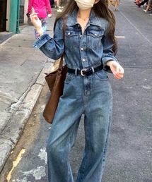 FAVORITO（ファヴォリート）の「デニムサロペット（つなぎ/オールインワン）」