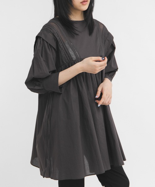 KBF（ケイビーエフ）の「2WAYレースドッキングミニワンピース（ワンピース・レディース・グリーン系その他/オフホワイト/チャコールグレー・ONE）」の12枚目の写真