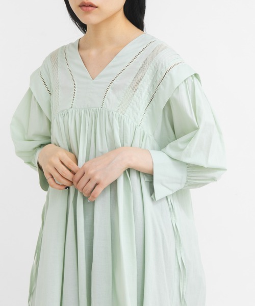 KBF（ケイビーエフ）の「2WAYレースドッキングミニワンピース（ワンピース・レディース・グリーン系その他/オフホワイト/チャコールグレー・ONE）」の18枚目の写真
