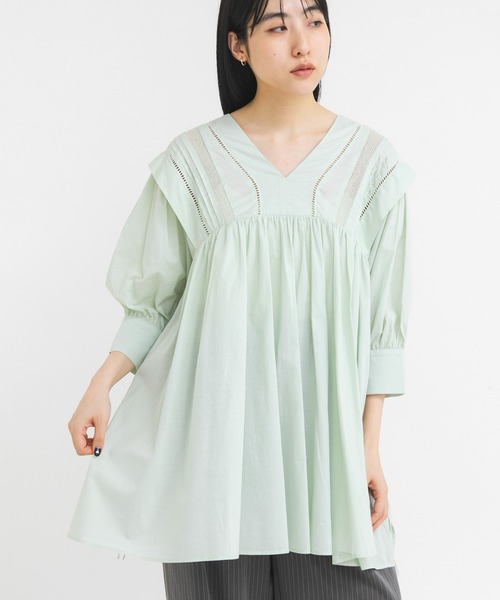 KBF（ケイビーエフ）の「2WAYレースドッキングミニワンピース（ワンピース・レディース・グリーン系その他/オフホワイト/チャコールグレー・ONE）」の19枚目の写真