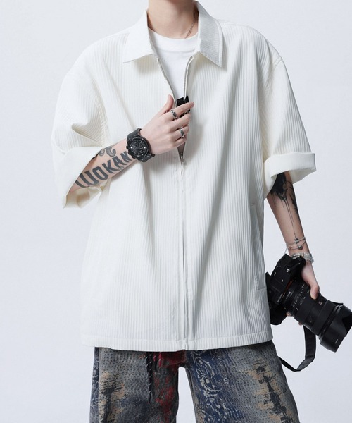 JOHNNY WOLF(ジョニーウルフ)の「GREED ルーズ ジップアップ シャツジャケット(シャツ/ブラウス・メンズ・ブラック/ホワイト・XL/L/M)」の12枚目の写真