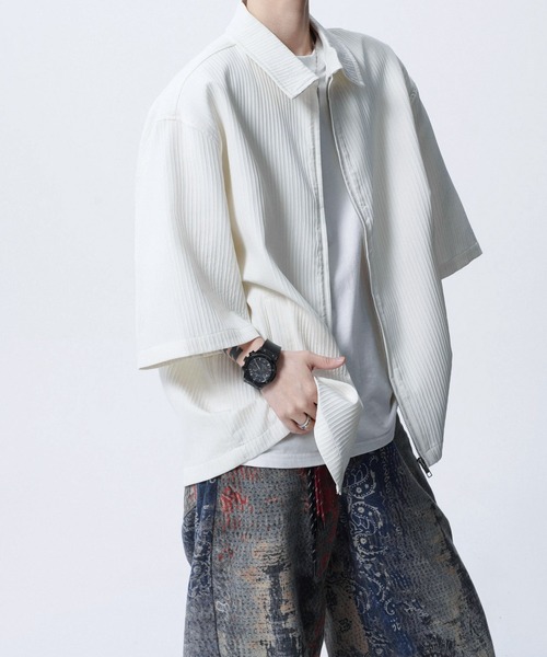 JOHNNY WOLF(ジョニーウルフ)の「GREED ルーズ ジップアップ シャツジャケット(シャツ/ブラウス・メンズ・ブラック/ホワイト・XL/L/M)」の15枚目の写真