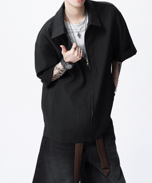 JOHNNY WOLF(ジョニーウルフ)の「GREED ルーズ ジップアップ シャツジャケット(シャツ/ブラウス・メンズ・ブラック/ホワイト・XL/L/M)」の7枚目の写真