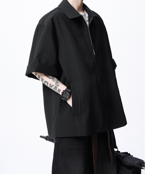 JOHNNY WOLF(ジョニーウルフ)の「GREED ルーズ ジップアップ シャツジャケット(シャツ/ブラウス・メンズ・ブラック/ホワイト・XL/L/M)」の9枚目の写真