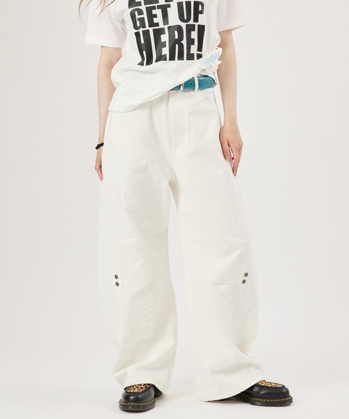 FTW(エフティダブリュー)の「ASSORT EYELET PANTS(その他パンツ・レディース・インディゴブルー/オフホワイト/ブラック・MEDIUM/LARGE/SMALL)」の2枚目の写真