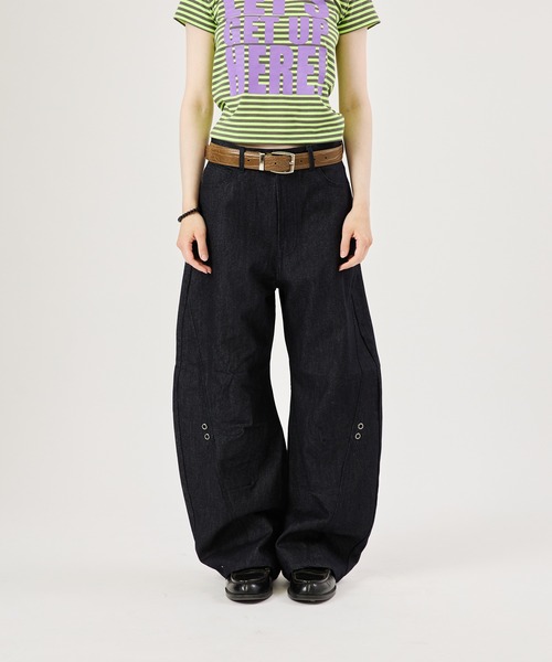 FTW(エフティダブリュー)の「ASSORT EYELET PANTS(その他パンツ・レディース・インディゴブルー/オフホワイト/ブラック・MEDIUM/LARGE/SMALL)」の8枚目の写真