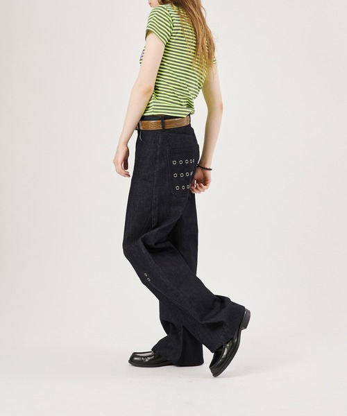 FTW(エフティダブリュー)の「ASSORT EYELET PANTS(その他パンツ・レディース・インディゴブルー/オフホワイト/ブラック・MEDIUM/LARGE/SMALL)」の6枚目の写真