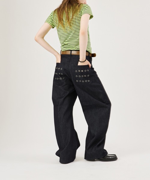 FTW(エフティダブリュー)の「ASSORT EYELET PANTS(その他パンツ・レディース・インディゴブルー/オフホワイト/ブラック・MEDIUM/LARGE/SMALL)」の7枚目の写真