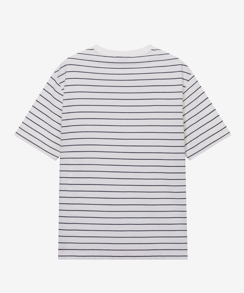 MINDBRIDGE(マインドブリッジ)の「ツイルストライプセミオーバーフィット半袖Tシャツ(Tシャツ/カットソー・メンズ・ホワイト・95/100/105/110)」の3枚目の写真