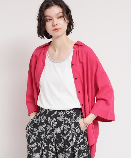 THE SHOP TK (ザ ショップ ティーケー )の「ポジティブカラーが映える バイオウォッシュバックギャザーシャツ(シャツ/ブラウス・レディース・ブルー/イエロー系その他/ピンク系その他/スミクロ・12/13)」の9枚目の写真