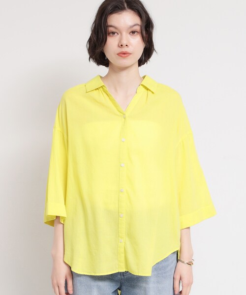 THE SHOP TK (ザ ショップ ティーケー )の「ポジティブカラーが映える バイオウォッシュバックギャザーシャツ(シャツ/ブラウス・レディース・ブルー/イエロー系その他/ピンク系その他/スミクロ・12/13)」の19枚目の写真