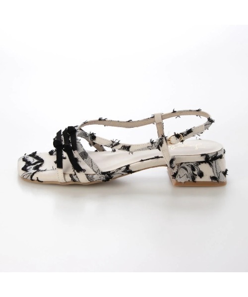 Launa lea（ラウナレア）の「【26春夏】ミニリボンストラップサンダル(0628)（サンダル・レディース・ホワイト系その他/レッド/アイボリー/ブラック・M/S/LL/L）」の7枚目の写真