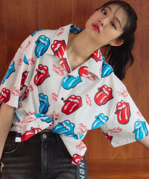 JACKROSE(ジャックローズ)の「B-TRS-総柄・リップス&タン SSシャツ(シャツ/ブラウス・メンズ・ホワイト/ブラック・L/M)」の3枚目の写真
