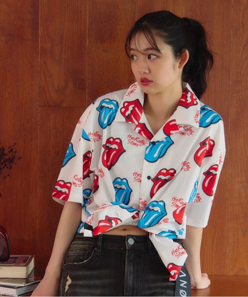 JACKROSE(ジャックローズ)の「B-TRS-総柄・リップス&タン SSシャツ(シャツ/ブラウス・メンズ・ホワイト/ブラック・L/M)」の4枚目の写真