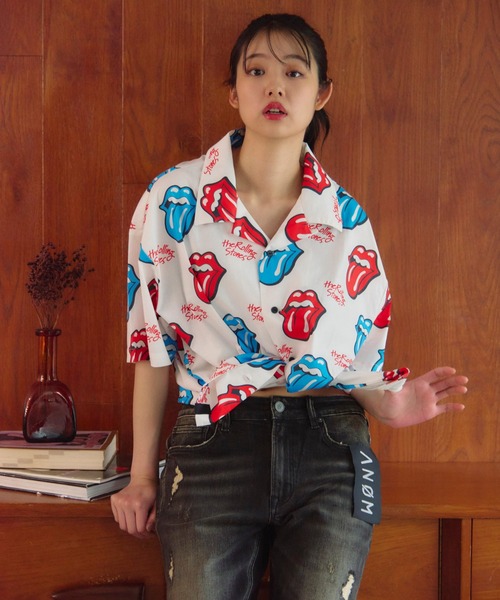 JACKROSE(ジャックローズ)の「B-TRS-総柄・リップス&タン SSシャツ(シャツ/ブラウス・メンズ・ホワイト/ブラック・L/M)」の6枚目の写真